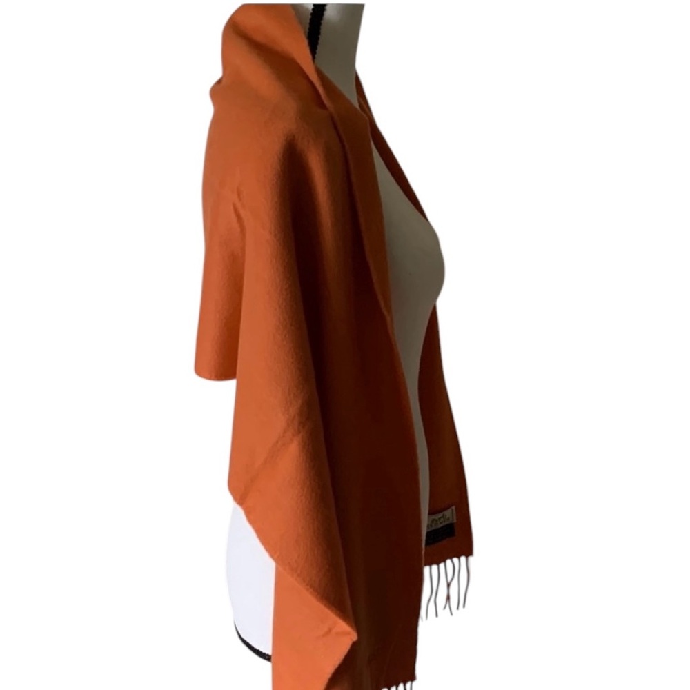 Hermes Authentic Orange Cashmere Scarf/Shawl - Picture 3 of 5